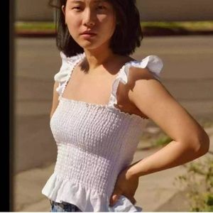 Reformation white linen top